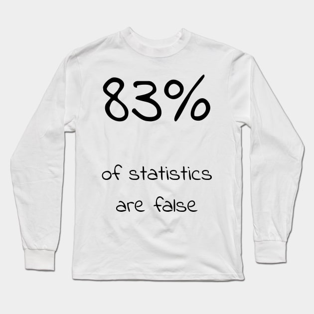 83% of statistics are false - Cyan Long Sleeve T-Shirt by Uwaki